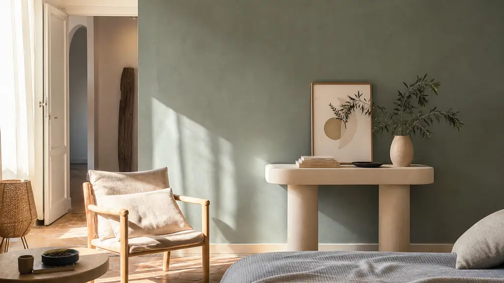 Vert sauge au mur, idées déco faciles et apaisantes