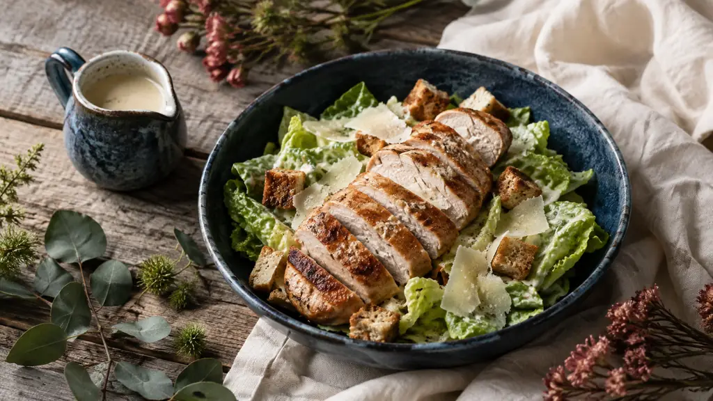 Salade César au poulet : recette maison prête en 35 minutes