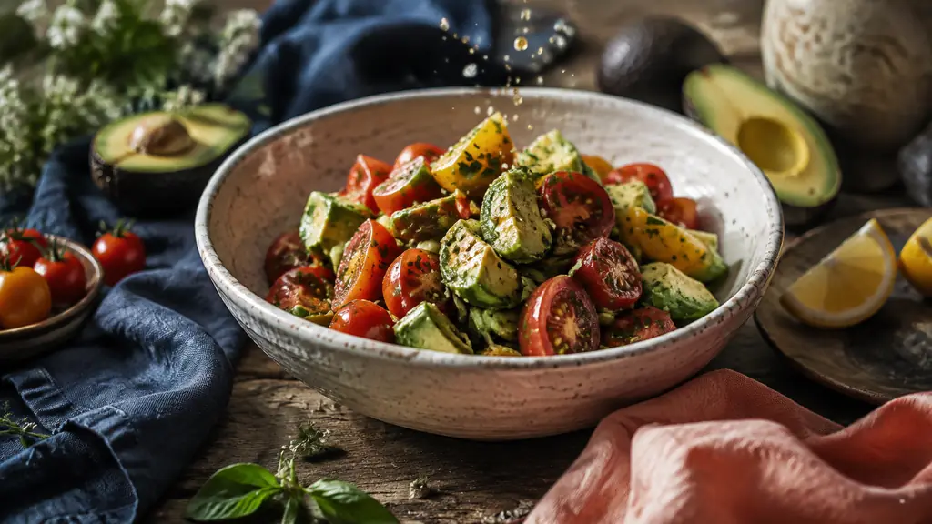 Salade d’avocat et tomate : fraîche, prête en 10 minutes