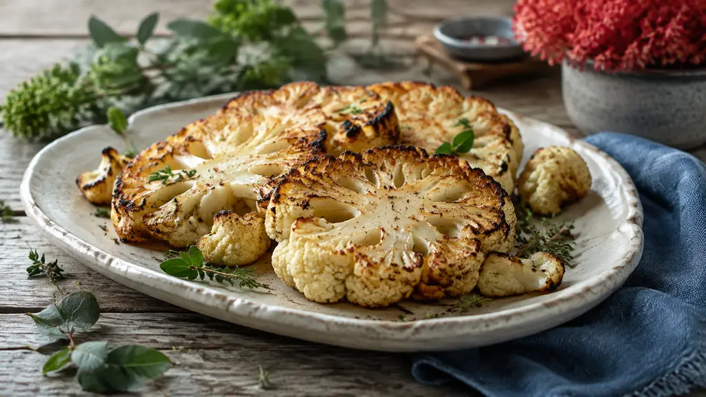 Steak de choux fleurs : croustillant en 35 minutes