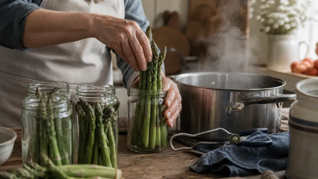 Stériliser des asperges en bocaux : la méthode sûre pas à pas